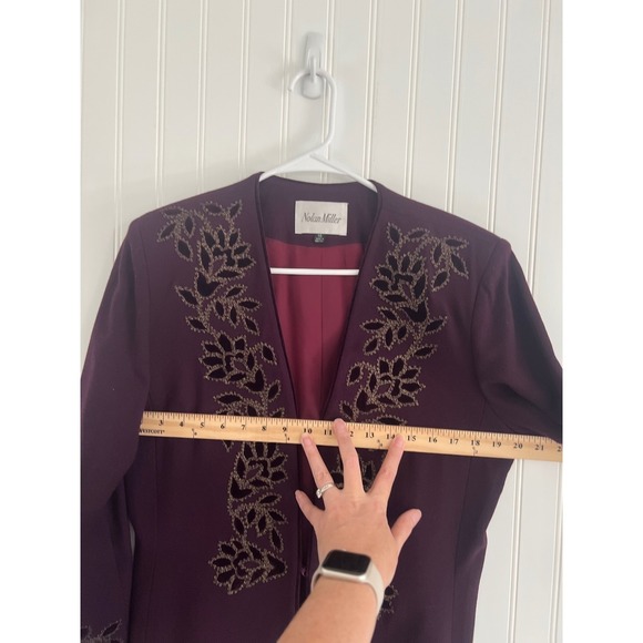 Nolan Miller Vintage Wool Blend Embellished Evening Jacket Size 10 - Picture 9 of 10